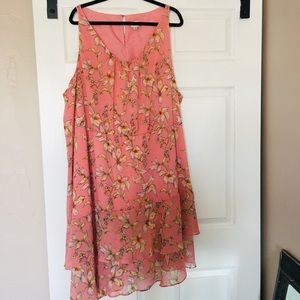 Like New Plus Size Dress - Pink/coral sleeveless
